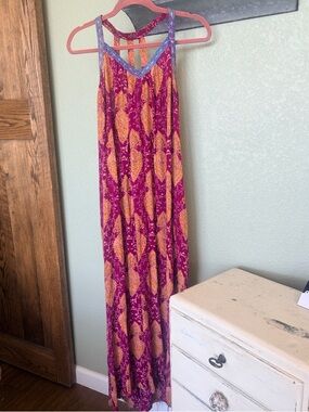 🩷Vintage Xhilaration🩷 Boho Maxi Dress with Embroidered Neckline